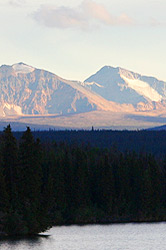 Bare summer peaks of Coast Mountain Range