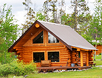 A newer built and very large, comfortable cabin with loft windows.